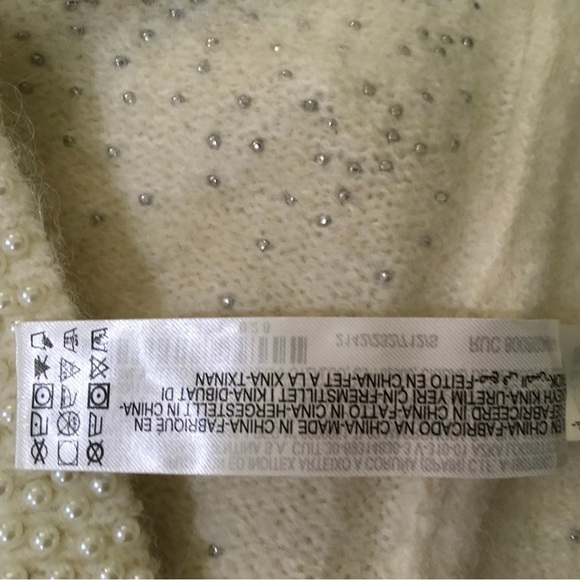 ZARA NEW WOMAN Small HIGH-WAIST KNIT MINI SKIRT WITH FAUX PEARLS 2142/232 - Picture 6 of 7